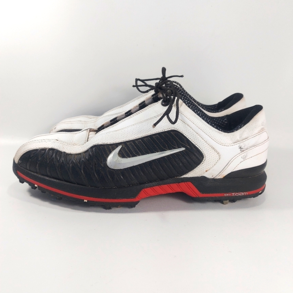 Nike Zoom Black White Spiked Mens Golf Shoes, 9.5